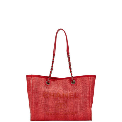 Chanel Deauville Canvas Leather Tote Bag