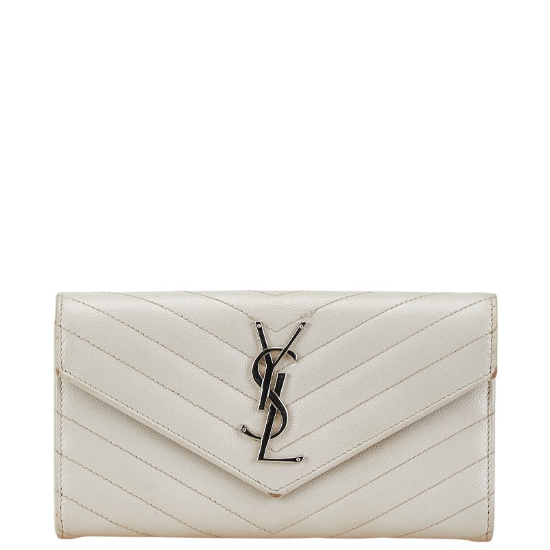 Saint Laurent Cassandra Leather Long Wallet