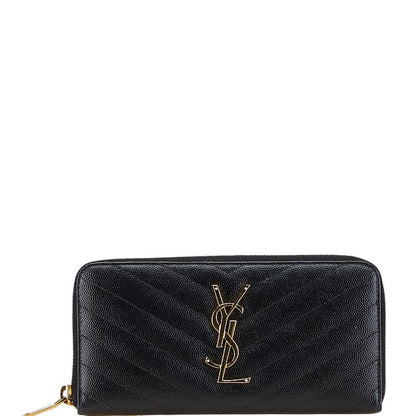 Saint Laurent Cassandra Leather Long Wallet