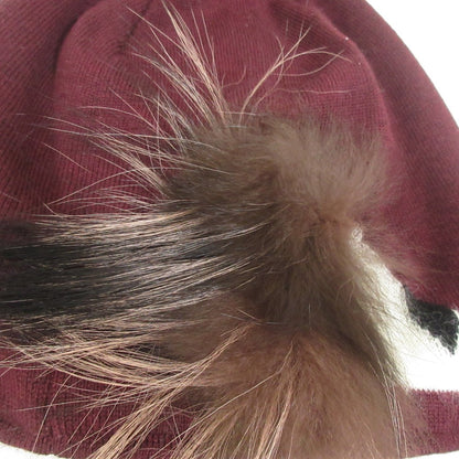 Fendi Monster 100% Wool Silver Fox Fur Knit Cap
