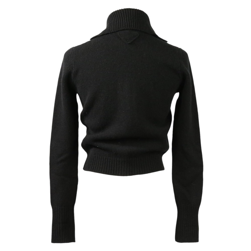 Prada Triangle Logo Superfine Wool Cardigan