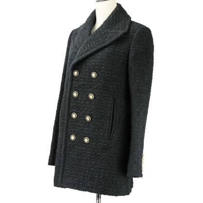 Saint Laurent Paris Double-Breasted Tweed Coat