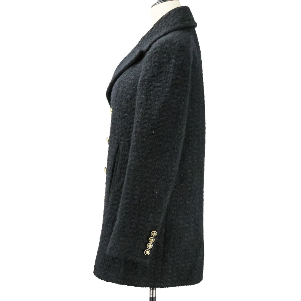 Saint Laurent Paris Double-Breasted Tweed Coat