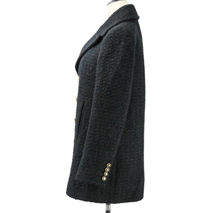 Saint Laurent Paris Double-Breasted Tweed Coat