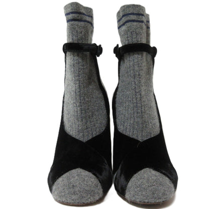 Fendi ROCKOKO Knit Velour Short Boots