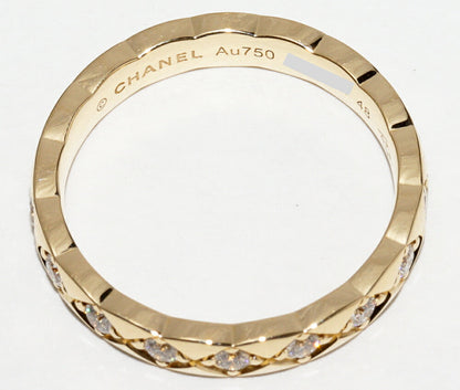 Chanel 18K Yellow Gold Coco Crush Ring J11872 Size 7.5