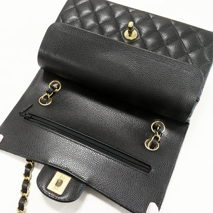 Chanel Grained Calfskin Classic Matelassé 2way Bag Black Gold Hardware A01113 Y01864 C3906