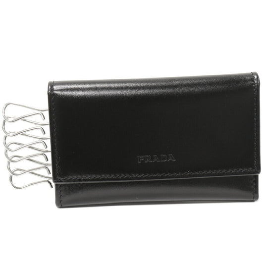 Prada Vitello Box 6 Key Case Calf Nero M25U
