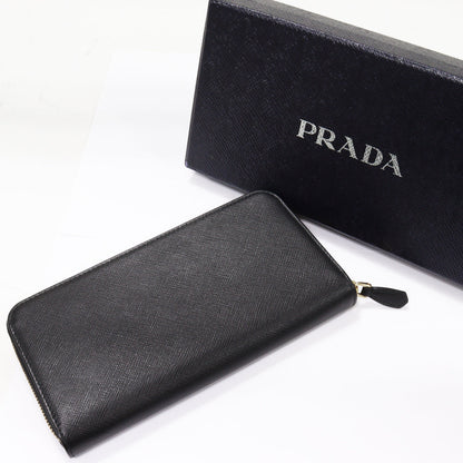 Prada Saffiano Calf Round Zip Long Wallet 1ML506