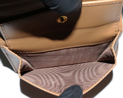 Prada Calf 1MV204 Bi-fold Wallet Ivory x Camel