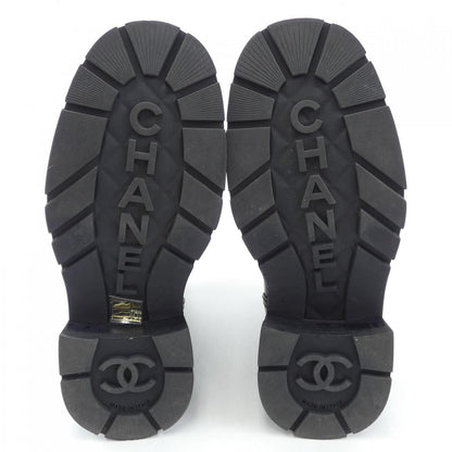 Chanel G45282B14454 Calfskin Knit Metal Boots