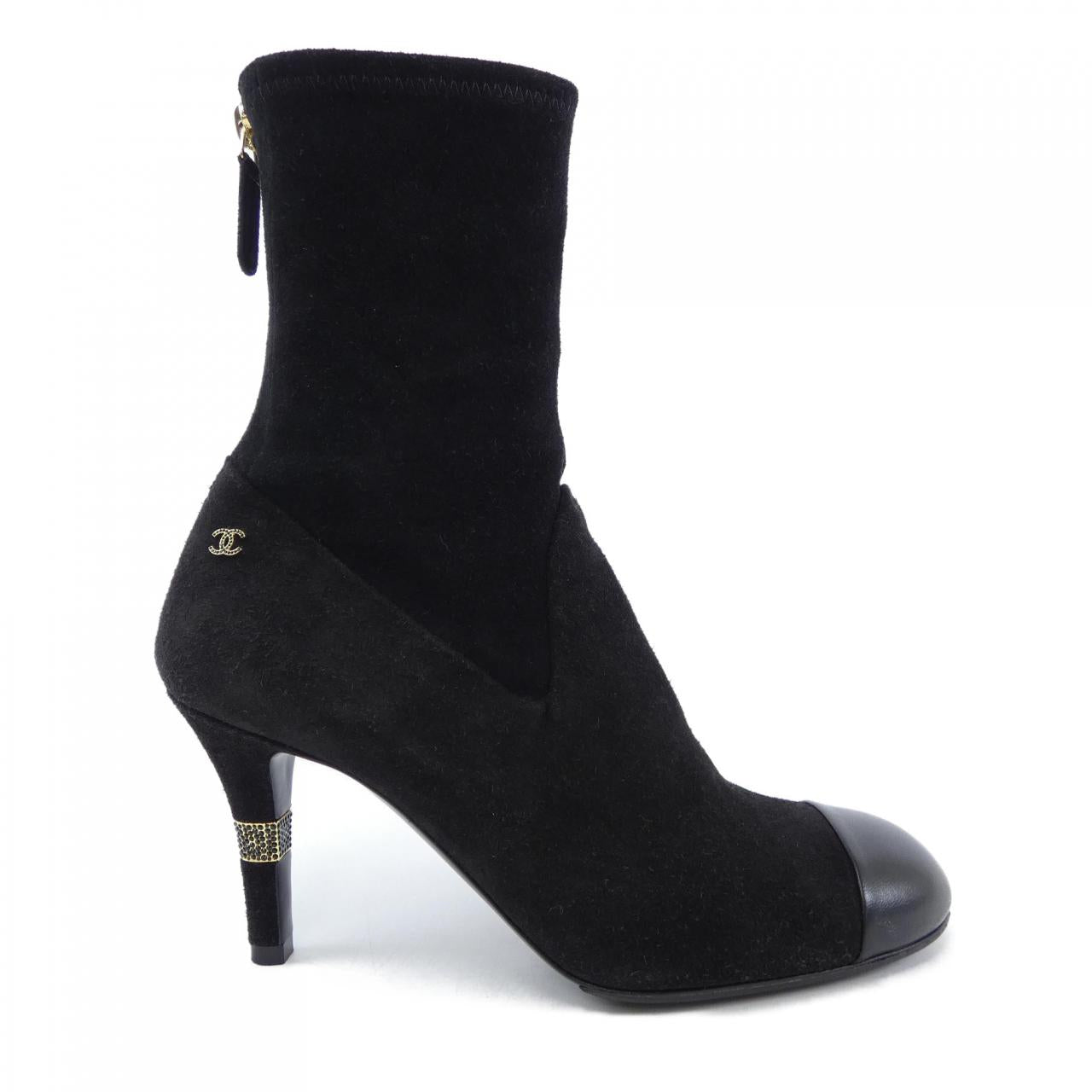 Chanel G39406Y56130 Stretch Suede Calfskin Lambskin Boots