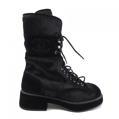 Chanel G39506Y56127 Calfskin Knit Suede Boots