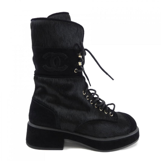Chanel G39506Y56127 Calfskin Knit Suede Boots