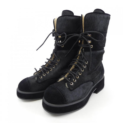 Chanel G39506Y56127 Calfskin Knit Suede Boots