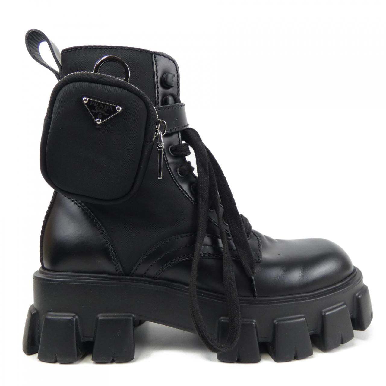 Prada 2UE007 Brushed Leather Econyl Boots