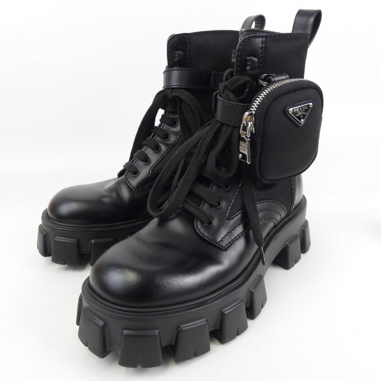 Prada 2UE007 Brushed Leather Econyl Boots