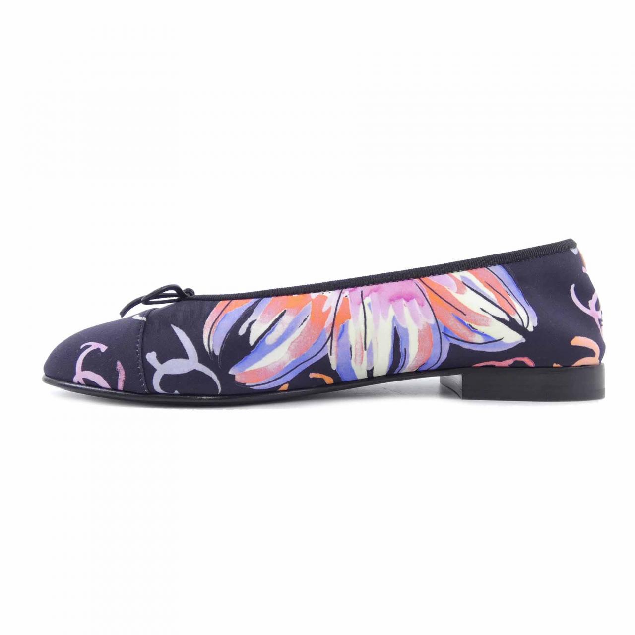 Chanel G02819B16622 Print Stretch Jersey Flat Shoes