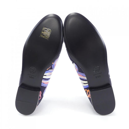 Chanel G02819B16622 Print Stretch Jersey Flat Shoes