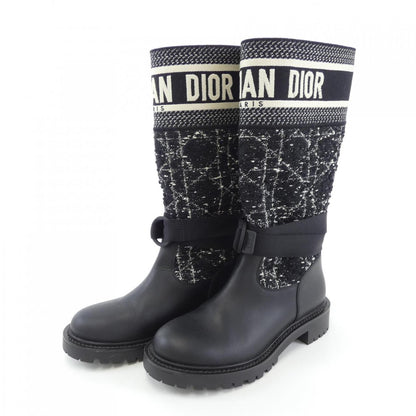 Christian Dior D-MAJOR Calfskin/Canage Tweed Boots