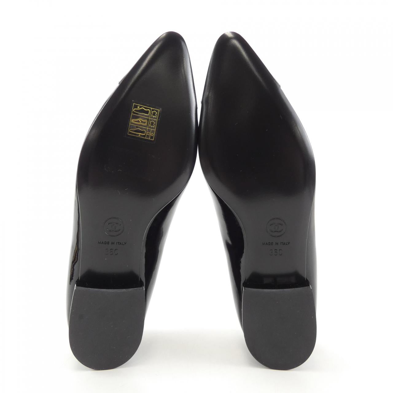 Chanel G45054B13339 Patent Calfskin Flat Shoes