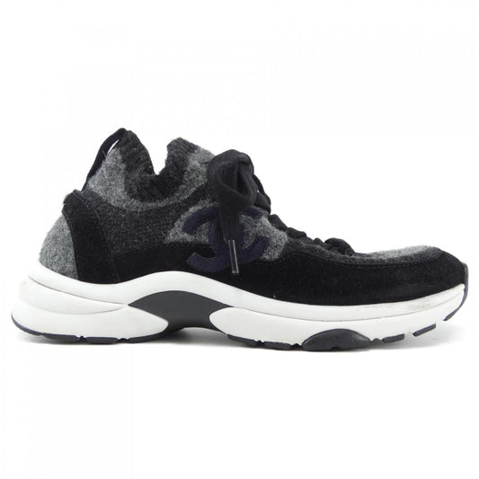 Chanel G38750B14071 Knit Suede Calfskin Sneakers