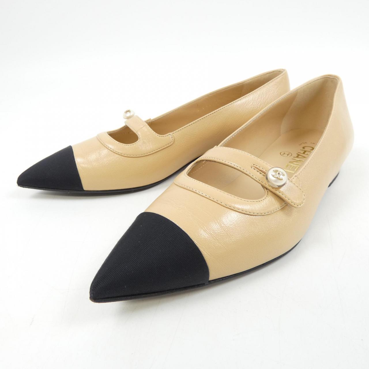 Chanel G45763B17113 Shiny Lambskin Flat Shoes