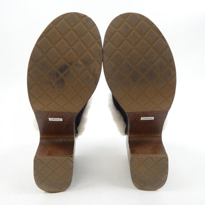 Chanel G35368B14075 Cracked Sheepskin Shearling Sandals