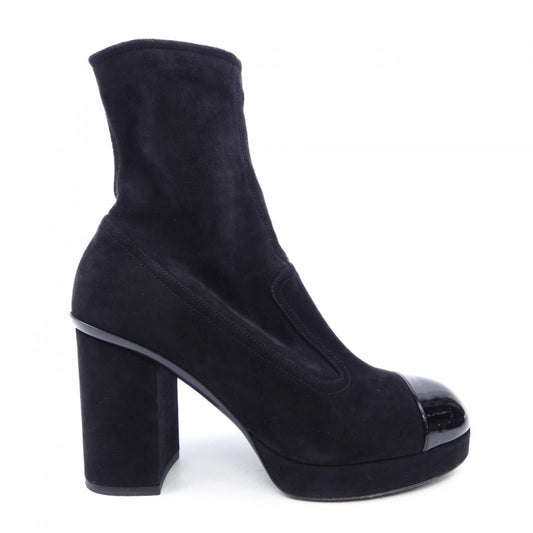 Chanel G45195B13944 Suede Kidskin Patent Calfskin Boots
