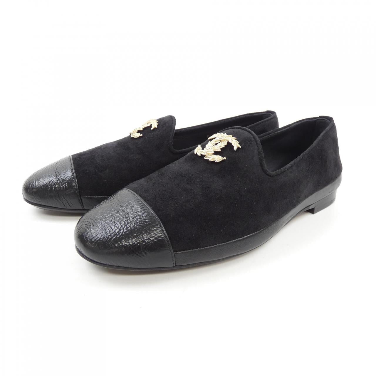 Chanel G39318Y56062 Suede Kidskin Shiny Goatskin Metal Shoes