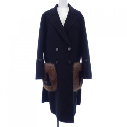 Fendi FF8521 A5G0 Wool Fox Pocket Coat