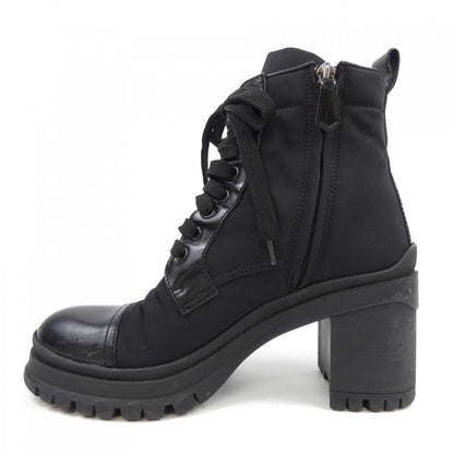 Prada Brushed Leather Nylon Boots