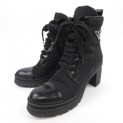 Prada Brushed Leather Nylon Boots
