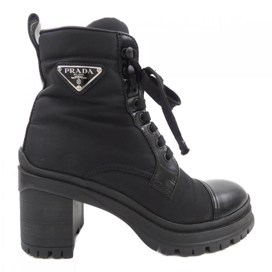 Prada Brushed Leather Nylon Boots