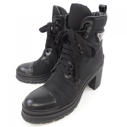 Prada Brushed Leather Nylon Boots