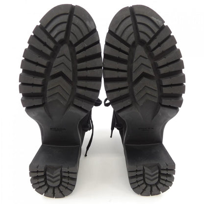 Prada Brushed Leather Nylon Boots
