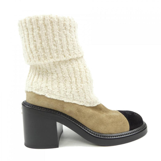 Chanel G46038B18433 Knit Calfskin Boots