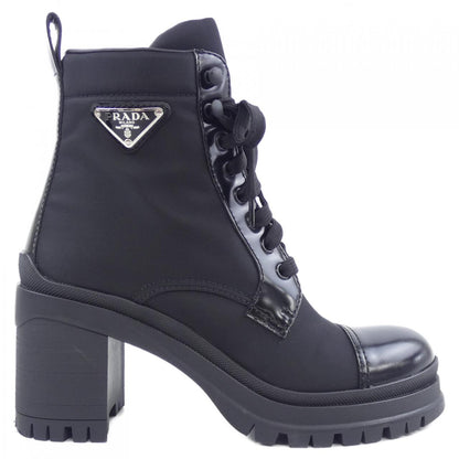 Prada Triangle Logo RE-NYLON Brushed Leather Nylon Boots