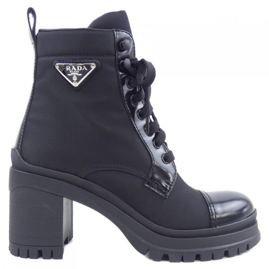 Prada Triangle Logo RE-NYLON Brushed Leather Nylon Boots