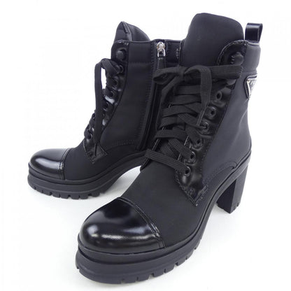 Prada Triangle Logo RE-NYLON Brushed Leather Nylon Boots