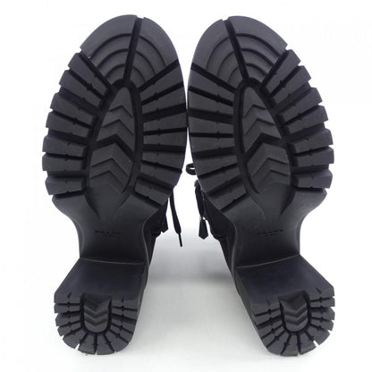 Prada Triangle Logo RE-NYLON Brushed Leather Nylon Boots