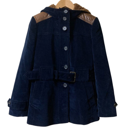 Prada Corduroy Leather Patch Hoodie Coat