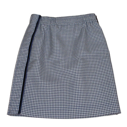 Fendi Velour Stitch Wool Check Skirt