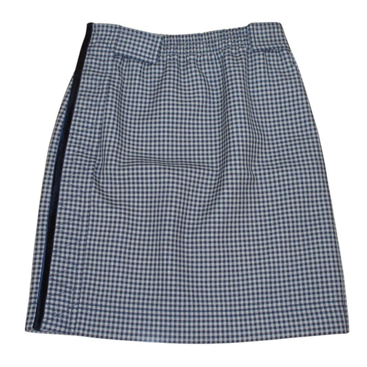 Fendi Velour Stitch Wool Check Skirt