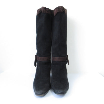 Prada Ribbon Suede Long Boots