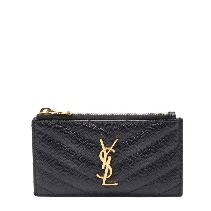 Saint Laurent Monogram Matelassé Leather Card Case