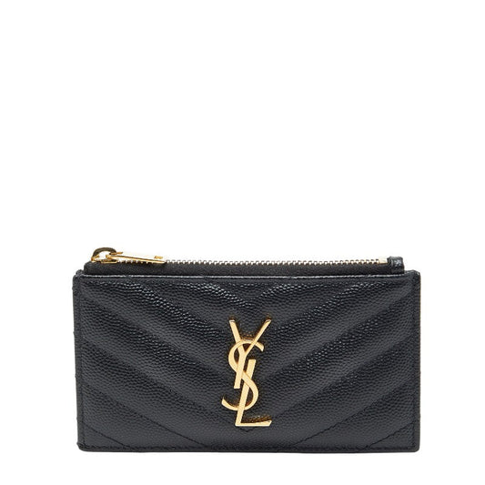 Saint Laurent Monogram Matelassé Leather Card Case