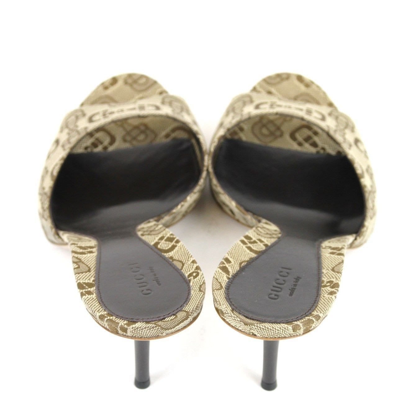 Gucci Sandals Beige Canvas Horsebit - Gucci Women