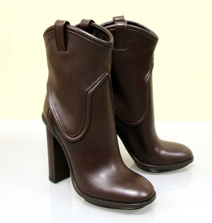 GUCCI Runway Leather Platform Boots Brown 270515 US 6.5 - Last Call