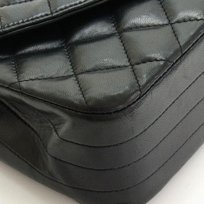 Vintage Chanel 9" Black Quilted Leather Shoulder Classic Flap Bag Excellent CC70